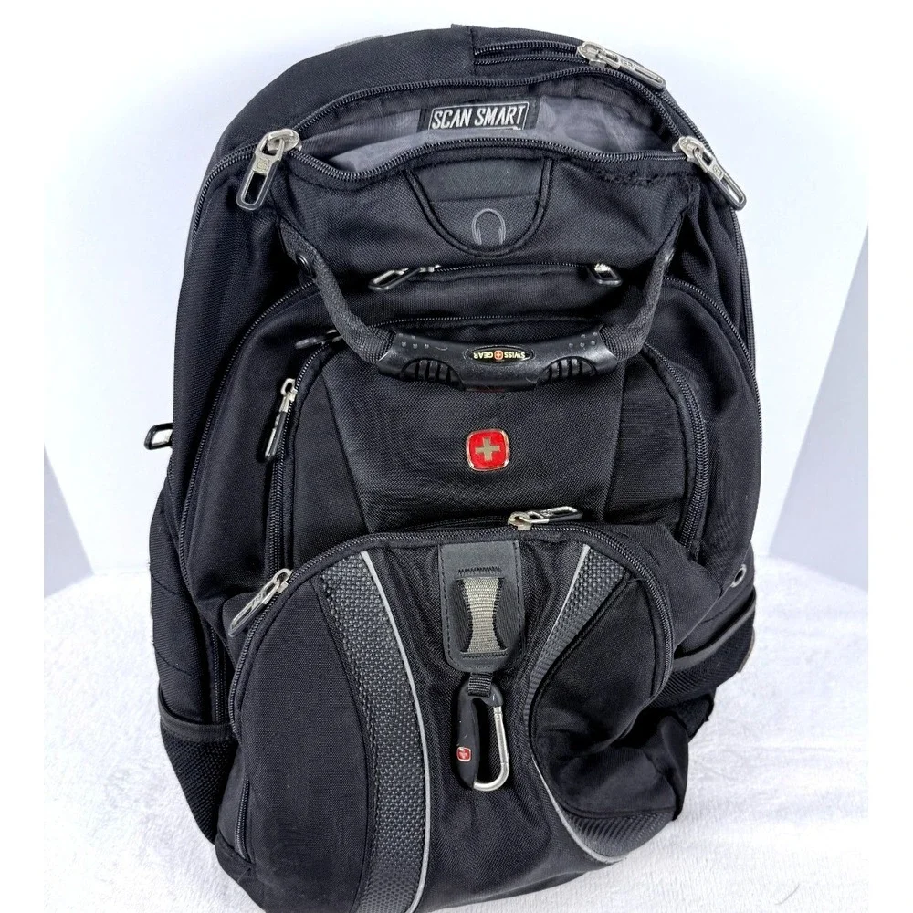 SwissGear ScanSmart Laptop Backpack Black Travel Business Bookbag